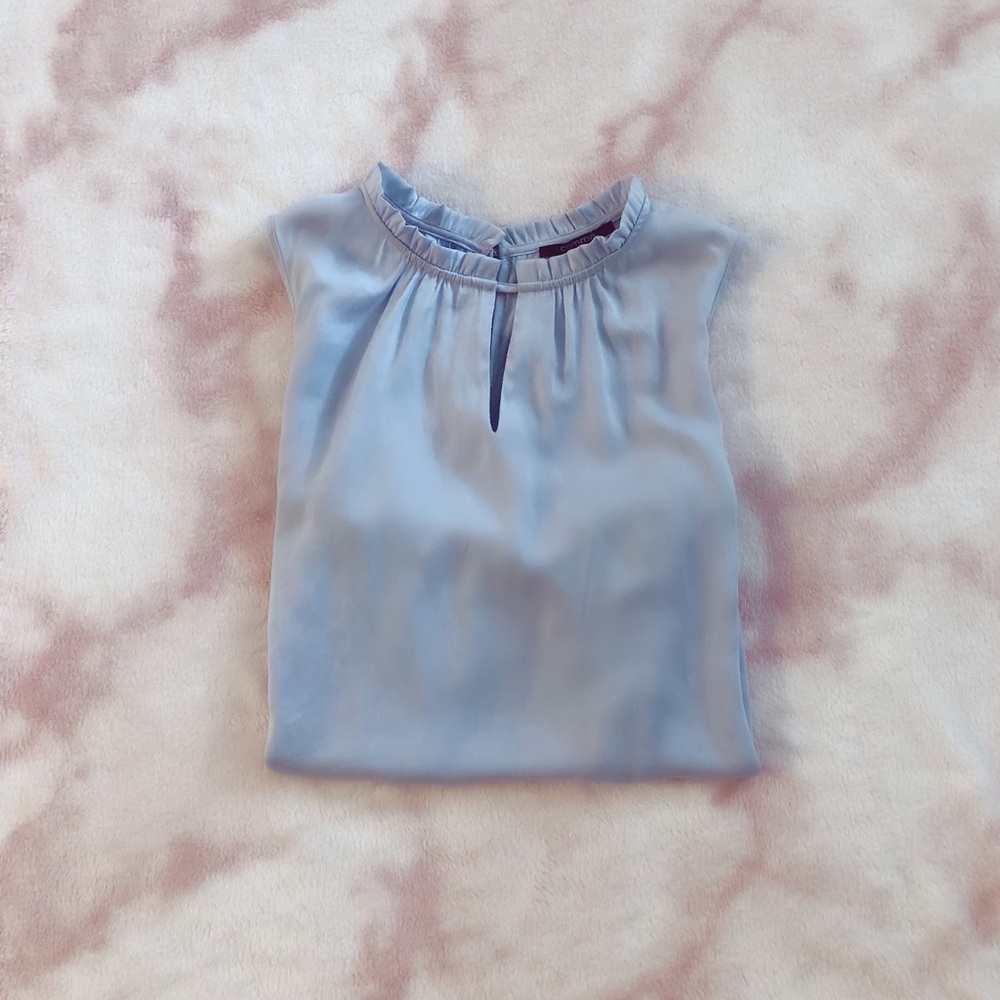 Silk Powder blue top - COMMA
